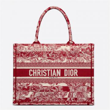 DIOR M1296ZRLP 女士酒红色 中号 BOOK TOTE 手袋