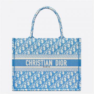 DIOR M1296ZRIW 女士矢车菊蓝 中号 BOOK TOTE 手袋