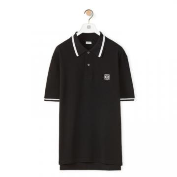 LOEWE H526Y26J04 男士黑色 棉质 Anagram Polo衫