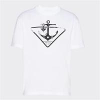 PRADA UJN317 男士白色 “Symbols”印花棉质 T恤