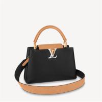 LV M59466 女士黑色拼土黄色 CAPUCINES 中号手袋