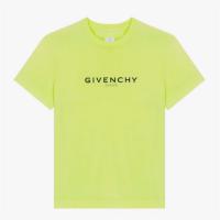 GIVENCHY BW707Z3Z7K 女士荧光黄色 Givenchy 翻转 logo T恤