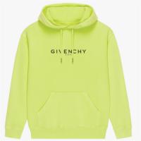 GIVENCHY BWJ01C3Z7K 女士荧光黄色 Givenchy 翻转 logo 连帽卫衣