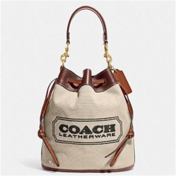COACH C8467 B4TXJ 女士棕色拼白色 FIELD 水桶包