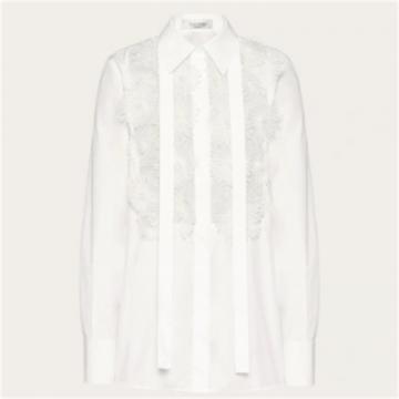 VALENTINO XB0AB3Q05A6001 女士白色 刺绣棉质府绸衬衫