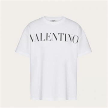 VALENTINO WV0MG10W7SSA01 男士白色 Valentino 印花棉质 T恤