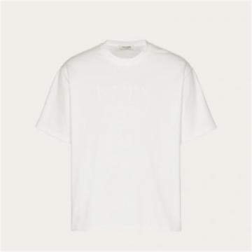 VALENTINO VV3MG03S7340B4 男士白色 VLTN 印花纯棉圆领 T恤