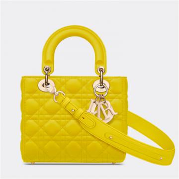 DIOR M0538OCAL 女士芥末黄色 小号 LADY DIOR MY ABCDIOR 手袋