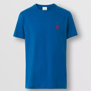 BURBEERY 80458751 男士午夜海军蓝 专属标识装饰棉质 T恤衫