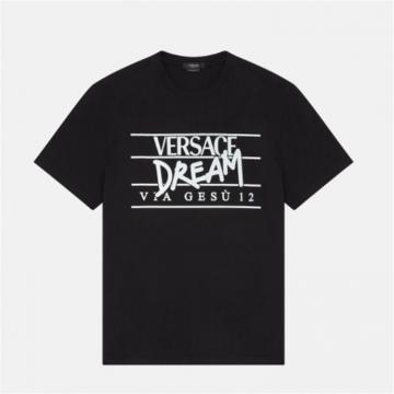 VERSACE 1005783 男士黑色 DREAM LOGO T恤