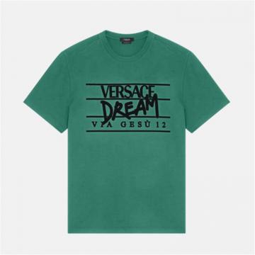 VERSACE 1005783 男士淡绿色 DREAM LOGO T恤