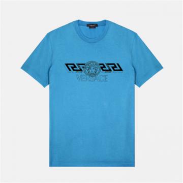 VERSACE 1003906 男士蓝色 GRECAMEDUSA T恤