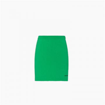 MIUMIU MMG381 女士绿色 棉质圈绒迷你半身裙