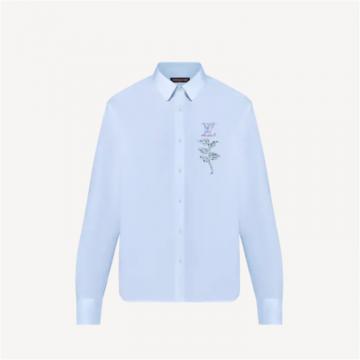 LV 1A9GWZ 男士浅蓝色 花卉刺绣长袖衬衫