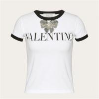 VALENTINO XB3MG16Z73Y857 女士白色 刺绣平纹针织 T恤
