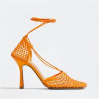 BOTTEGA VENETA 651388VBSD37593 女士鲜橙橘 STRETCH 凉鞋