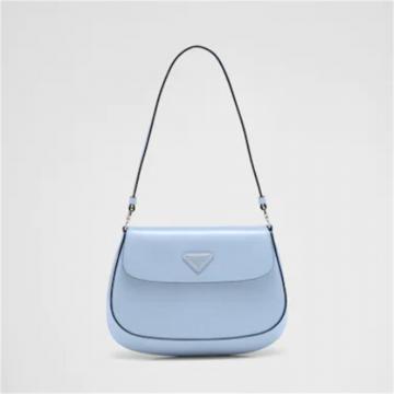 PRADA 1BD311 女士天蓝色 Prada Cleo 亮面翻盖式单肩包