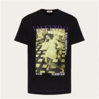VALENTINO XV0MG10V8H5EE6 男士黑色 VALENTINO ARCHIVE 1968 棉质圆领 T恤