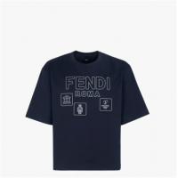 FENDI FY1129AIFVF0QG3 男士蓝色 针织 T恤