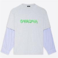 BALENCIAGA 671401TLVF11203 男士灰色 SLIME 拼接袖 T恤