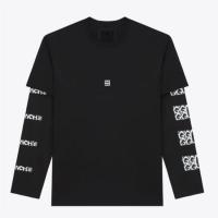 GIVENCHY BM71C73Y6B 男士黑色 瓷质印花超大版型 T恤