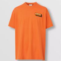 BURBERRY 80574861 男士亮橘色 徽标嵌花棉质宽松 T恤衫