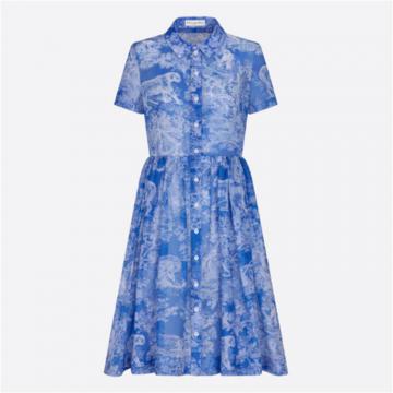 DIOR 241R81A3846 女士湖蓝色 DIORIVIERA 中长款衬衫式连衣裙