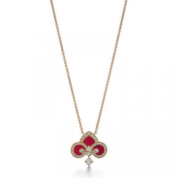 Tiffany 69781306 女士红色 Fleur de Lis 钥匙吊坠项链