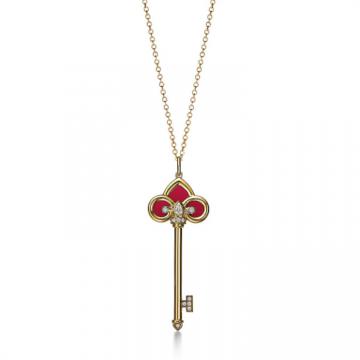 Tiffany GRP12167 女士红色 Fleur de Lis 钥匙吊坠
