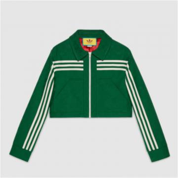 GUCCI 702986 女士绿色 adidas x Gucci 联名系列提花夹克