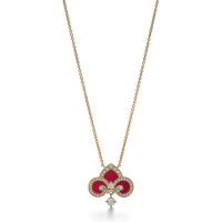 Tiffany 69781306 女士红色 Fleur de Lis 钥匙吊坠项链