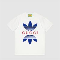 GUCCI 548334 男士白色 adidas x Gucci 联名系列针织棉 T恤