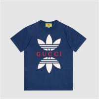 GUCCI 548334 男士蓝色 adidas x Gucci 联名系列针织棉 T恤