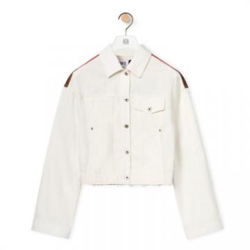 LOEWE S616Y50X01 女士白色 单宁布短款棕榈树夹克
