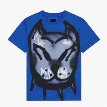 GIVENCHY BM71EG3Y6B 男士蓝色 超大版型印花 T恤