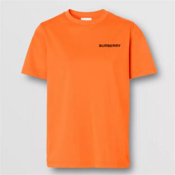 BURBERRY 80572881 女士亮橘色 专属标识装饰棉质 T恤