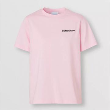 BURBERRY 80576621 女士浅粉红色 专属标识装饰棉质 T恤