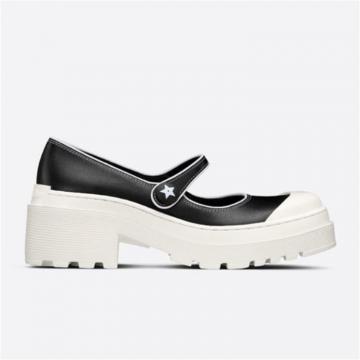 DIOR KDP951VSO 女士黑色拼白色 D-DOLL 2.0 玛丽珍鞋