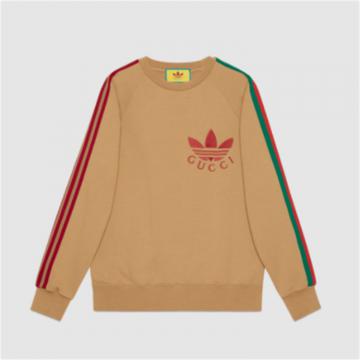 GUCCI 691638 男士深米色 adidas x Gucci 针织棉卫衣