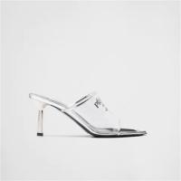 PRADA 1XX635 女士银色 徽标印花树脂玻璃高跟鞋