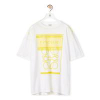 LOEWE H526Y22X27 男士白色拼黄色 棉质复印效果 Anagram T恤