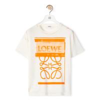 LOEWE S359Y22X27 女士白色拼橙色 棉质 LOEWE Anagram 印花 T恤