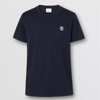 BURBERRY 80561761 男士煤蓝色 专属标识图案棉质 T恤衫
