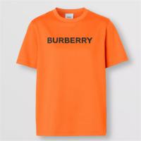 BURBERRY 80571291 女士亮橘色 徽标印花棉质 T恤