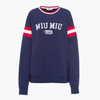 MIUMIU MJL870 女士蓝色 Oversize 印花棉质卫衣