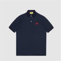 GUCCI 700497 男士深蓝色 adidas x Gucci 联名系列珠地棉 Polo衫