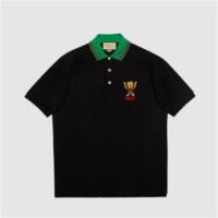 GUCCI 700272 男士黑色 Gucci 小猫贴饰棉质 Polo衫