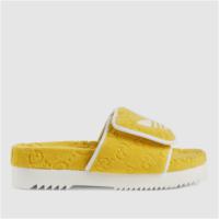 GUCCI 702412 男士黄色 adidas x Gucci 联名系列 GG 防水台拖鞋