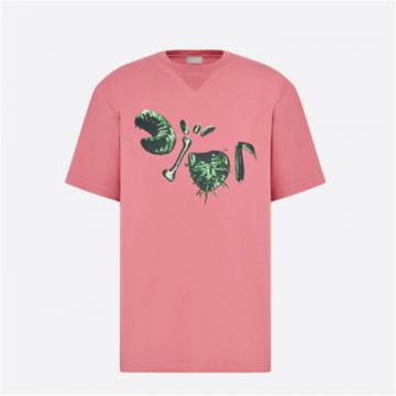 DIOR 213J685C0677 男士粉色 CACTUS JACK DIOR 超大版型 T恤