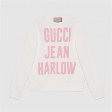 GUCCI 688219 女士米白色 “Gucci Jean Harlow”印花棉质卫衣